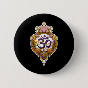 Om Symbool Spirituele Zen Vrede Yoga Meditatie Ronde Button 5,7 Cm