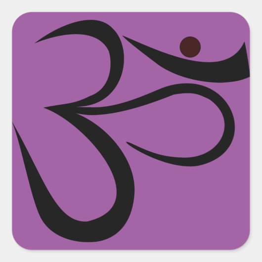 Om-symbool Vierkante Sticker (Voorkant)