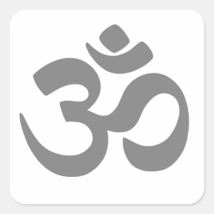 Om-symbool. Vierkante Sticker