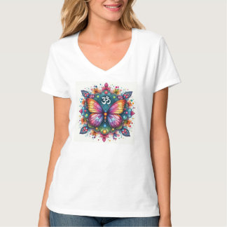 OM SYMBOOL VLINDERS Ontwerp T-shirt