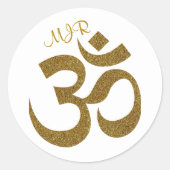 OM Symbool w / Initialen 1,5-in Ronde Sticker (Voorkant)