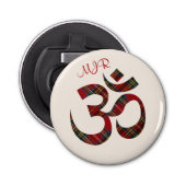 OM Symbool w / Initialen 2,25-in magneetflesopener Button Flesopener (Voorkant)