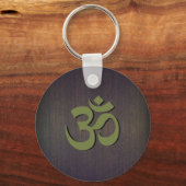 OM Symbool Wood Kijk uit Sleutelhanger (Voorkant)