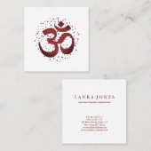 OM-symbool Yoga Meditation Instructor Vierkante Visitekaartje (Voorkant / Achterkant)