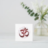OM-symbool Yoga Meditation Instructor Vierkante Visitekaartje (Staand voorkant)