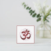 OM-symbool Yoga Meditation Instructor Vierkante Visitekaartje (Staand voorkant)