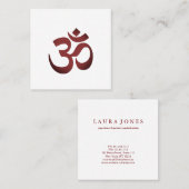 OM-symbool Yoga Meditation Instructor Vierkante Visitekaartje (Voorkant / Achterkant)
