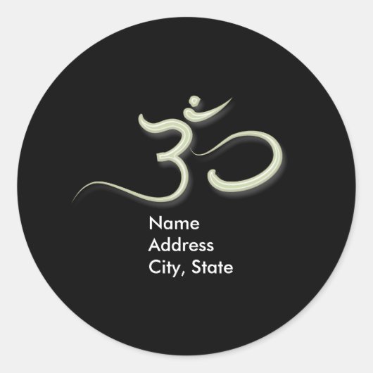 Om symboolenvelop stickers/DIY achtergrond Kleur Ronde Sticker (Voorkant)