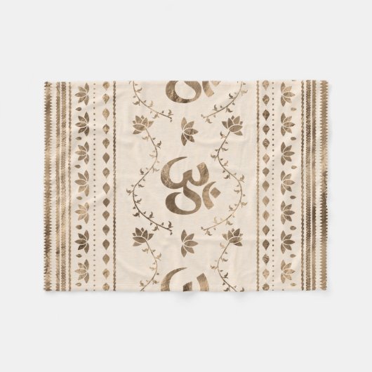 OM-symboolversiering - pastelgoud Fleece Deken (Voorkant (Horizontaal))