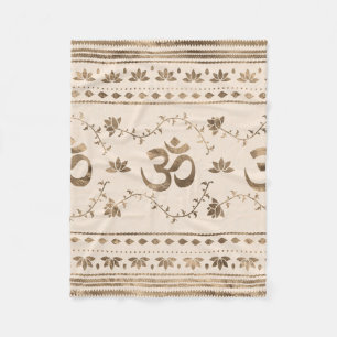 OM-symboolversiering - pastelgoud Fleece Deken