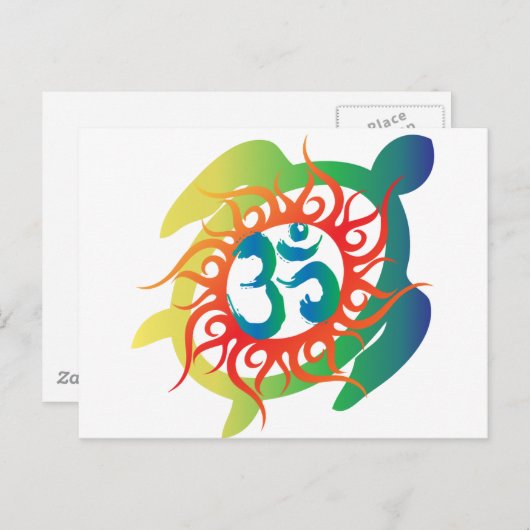 Om-Tatto-Vibrant-Turtle Briefkaart (Voorkant / Achterkant)