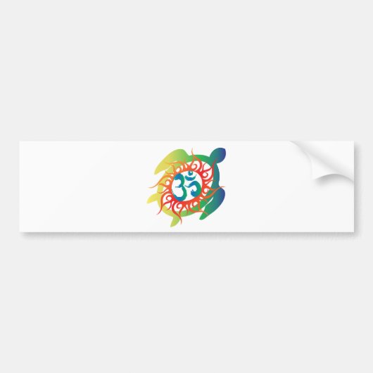 Om-Tatto-Vibrant-Turtle Bumpersticker (Voorkant)