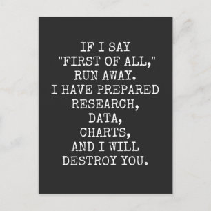 Om te beginnen, wegrennen. feestdagenkaart