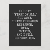 Om te beginnen, wegrennen. feestdagenkaart (Voorkant)