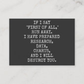 Om te beginnen, wegrennen. visitekaartje (Voorkant)