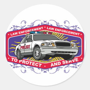 Om te beschermen en te dienen ronde sticker