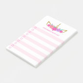 Om te doen Lijst Eenhoorn Bloemen Gepersonaliseerd Post-it® Notes (Schuin)