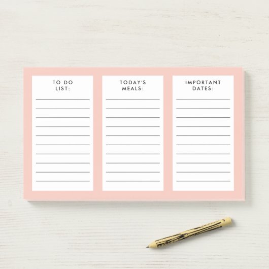 Om te doen lijst maaltijd plan belangrijke data aa post-it® notes (Op bureau)