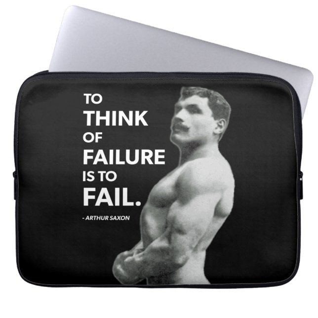 Om te falen (Arthur Saxon) - Old School Bodybuildi Laptop Sleeve (Voorkant)