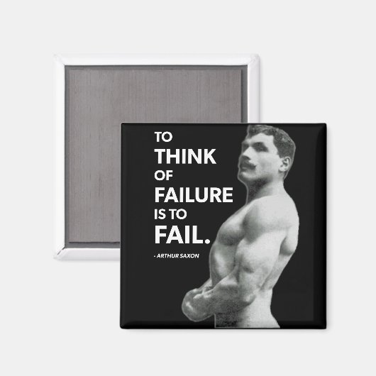 Om te falen (Arthur Saxon) - Old School Bodybuildi Magneet (Voorkant / Achterkant)