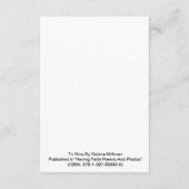 "Om te geven" gedicht Informatiekaartje (Achterkant)