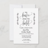 Om te hebben en te houden Basic bruiloft uitnodigi Kaart (Voorkant)