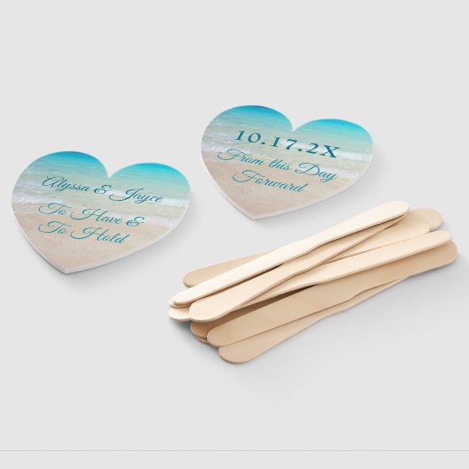 Om te hebben en te houden Beach Wedding Fan Handwaaier (Niet-gemonteerd)