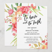 Om te hebben en te houden Boho Bloemen Trouwrecept Kaart (Voorkant / Achterkant)