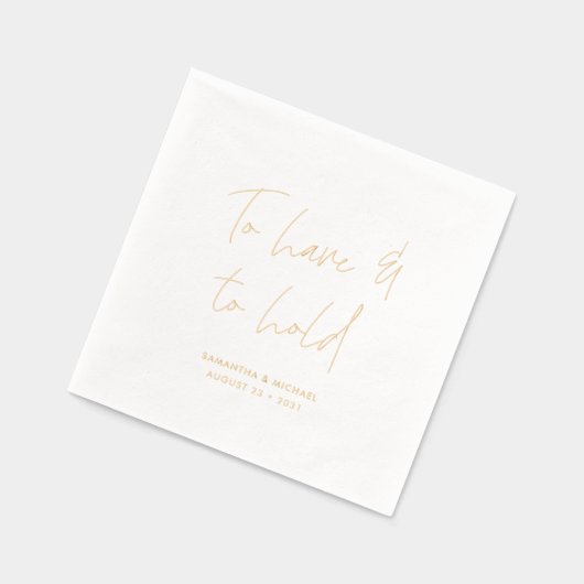 Om te hebben en te houden bruiloft geloften kallig folie servetten (Links)