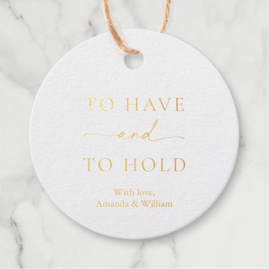 Om te hebben en te houden bruiloft gunst Label (Voorkant)