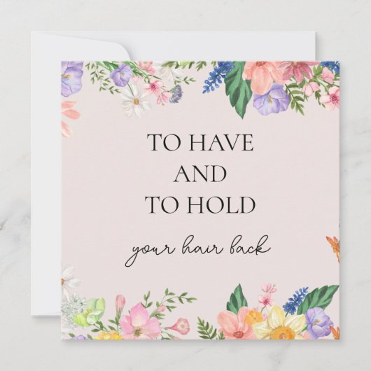 Om te hebben en te houden bruiloft haarclips Kaart (Voorkant)