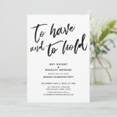 Om te hebben en te houden handgeschreven huwelijks kaart (Staand voorkant)