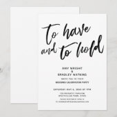 Om te hebben en te houden handgeschreven huwelijks kaart (Voorkant / Achterkant)