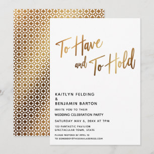 Om Te Hebben en Te Houden Moderne Gouden Ontvangst Kaart