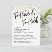 Om te hebben en te houden nep gouden glitter confe kaart (Staand voorkant)