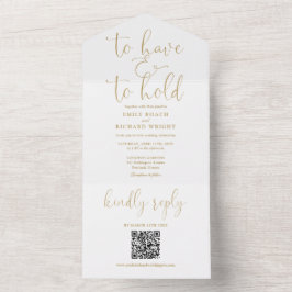 Om te hebben en te houden QR-code chic gouden trou All In One Uitnodiging