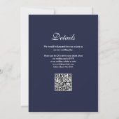 Om te hebben en te houden QR-code Navy Blue Weddin Kaart (Achterkant)