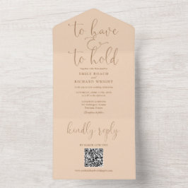 Om Te Hebben En Te Houden QR Code Zachte Perzik Hu All In One Uitnodiging
