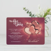 Om te hebben en te houden Roos Gold Hearts Invitat Aankondiging (Staand voorkant)