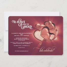 Om te hebben en te houden Roos Gold Hearts Invitat Aankondiging