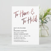 Om te hebben en te houden Roze gouden bruiloftsfee Kaart (Staand voorkant)