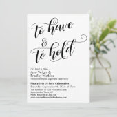 Om te hebben en te houden Script Bruiloft na-feest Kaart (Staand voorkant)