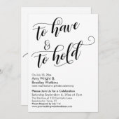 Om te hebben en te houden Script Bruiloftsfeest Kaart (Voorkant / Achterkant)