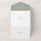 Om te hebben en te houden Script Sage Green Weddin All In One Uitnodiging (Buitenkant)