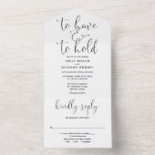 Om Te Hebben En Te Houden Script Zwart-Wit Bruilof All In One Uitnodiging (Binnen)