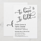 Om Te Hebben en Te Houden Uitgebreide Script Typog Kaart (Voorkant / Achterkant)