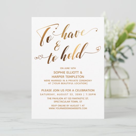 Om te hebben en te houden Witte gouden bruiloft na Kaart (Staand voorkant)