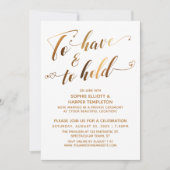 Om te hebben en te houden Witte gouden na-huwelijk Kaart (Voorkant)