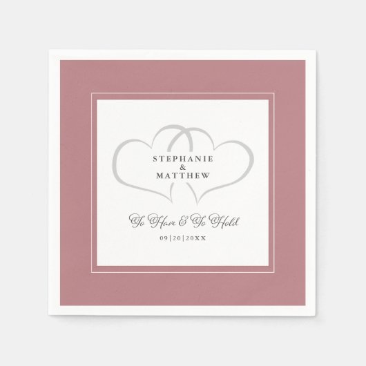 Om te hebben & om elegante bruiloft stoffige Roos  Servet (Voorkant)