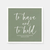 Om te hebben & om moderne kalligrafie bruiloft te  servet (Voorkant)